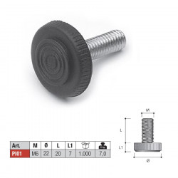 Подпятник регулируемый, черный, винтовой PI01, PI01PNE00M620