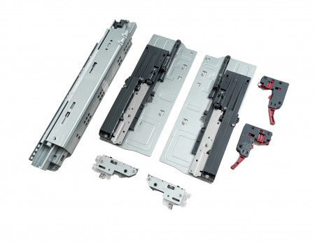 Комплект направляющих Soft+Push под штангу синхронизатор ALPHALUX для ЛДСП 16мм, длина 400мм (лев+прав)